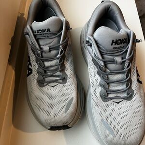 Hoka Bondi 8 Gray Running Shoes
